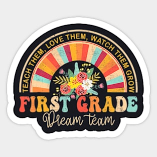 Groovy First Grade Vibes Retro Back To School Teachers Kids Sticker